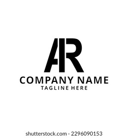Initial AR Letter Logo Design with Creative Modern Trendy Typography and Black Color.