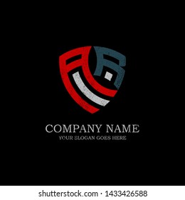 Initial AR letter logo Inspiration, vintage retro, rustic shield logo design template
