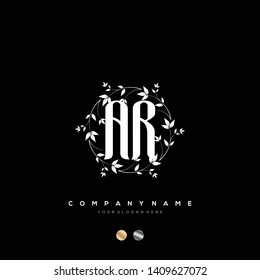 Initial AR letter luxury beauty flourishes ornament monogram logo - Vector