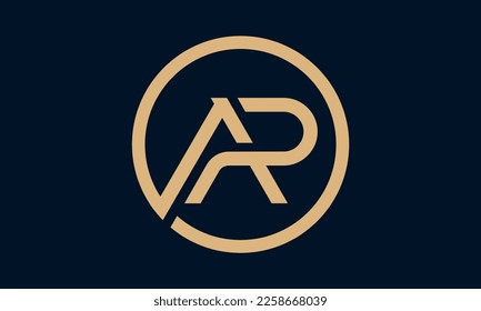 initial AR logo design template