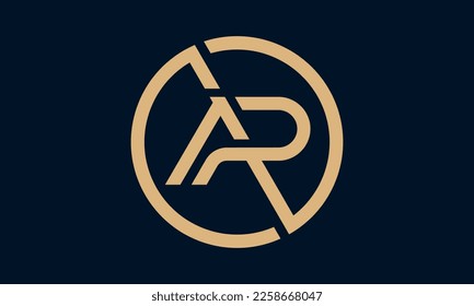 initial AR logo design template