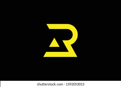 Initial AR RA modern monogram and elegant logo design, Professional Letters Vector Icon Logo on black background.