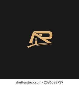 Initial AR Roof Home Letter Logo With Creative Modern Business Typography Vector Template,