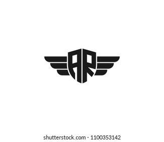 Initial AR wing logo template vector