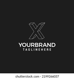 initial architecture letter X Logo Line Design Template Vector
