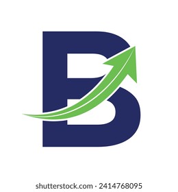 Initial Arrow Logo combine with letter B vector template