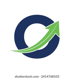 Initial Arrow Logo combine with letter O vector template