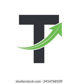 Initial Arrow Logo combine with letter T vector template