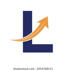 Initial Arrow Logo combine with letter L vector template