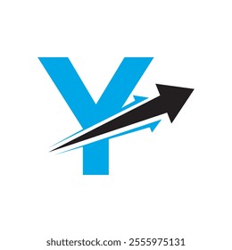 Initial Arrow Logo combine with letter Y vector template