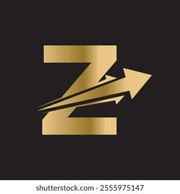 Initial Arrow Logo combine with letter Z vector template