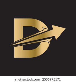 Initial Arrow Logo combine with letter D vector template