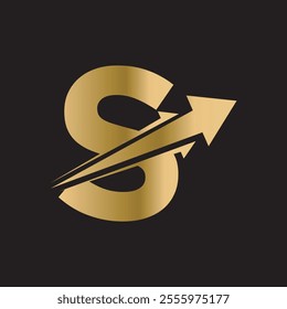 Initial Arrow Logo combine with letter S vector template