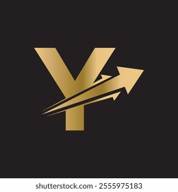 Initial Arrow Logo combine with letter Y vector template