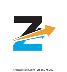 Initial Arrow Logo combine with letter Z vector template