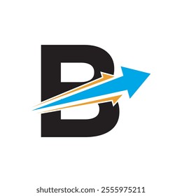 Initial Arrow Logo combine with letter B vector template