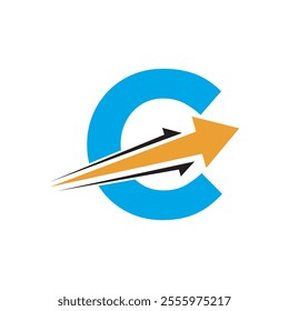 Initial Arrow Logo combine with letter C vector template