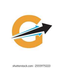 Initial Arrow Logo combine with letter G vector template