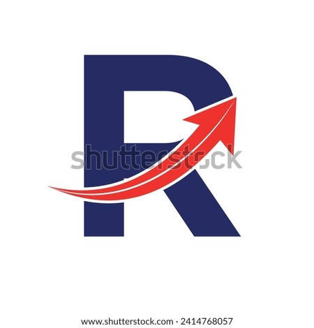 Initial Arrow Logo combine with letter R vector template