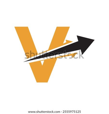 Initial Arrow Logo combine with letter V vector template