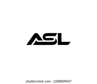 Initial ASL Letter Logo Vector Linked Template Design Concept.