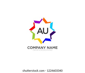 initial AU Business Logo vector