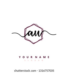 Initial AU handwriting logo