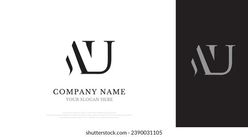 Initial AU Logo Design Vector 