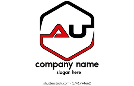 Initial AU logo template vector illustration artwork design.