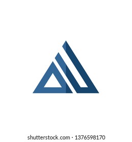 initial Au pyramid - logo template
