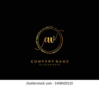 Initial AV beauty monogram and elegant logo design, handwriting logo of initial signature, wedding, fashion, floral and botanical with creative template.