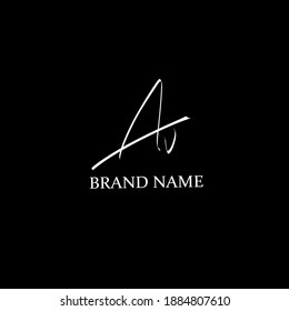 Initial AV beauty monogram and elegant logo design