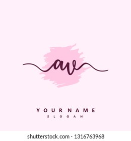 Initial AV handwriting logo