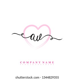 Initial AV handwriting logo