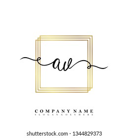 Initial AV handwriting logo