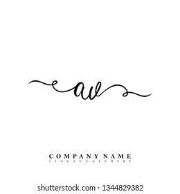 Initial AV handwriting logo