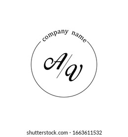 Plantilla de diseño de diseño de marca de logotipo AV inicial 