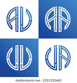 Initial AV VA Letter Logo Creative Typography Vector Template. Digital Abstract Letter Logo Design

