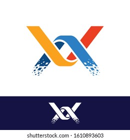 Initial AV and VA logo identity with technology futuristic concept