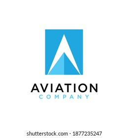 Initial A for aviation or Airplane icon vector illustration design Logo Template