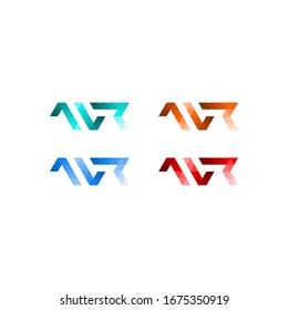 initial AVR colorful bundle logo design vector