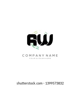 Initial AW abstract logo design vector.
