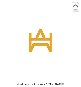 initial AW or AH logo template, vector illustration