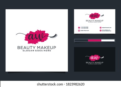 Initial AW Feminine logo collections and business card templat Premium Vector
