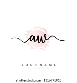 Initial AW handwriting logo