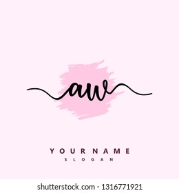 Initial AW handwriting logo
