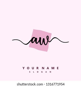 Initial AW handwriting logo