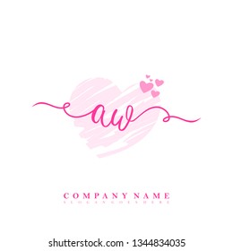 Initial AW handwriting logo