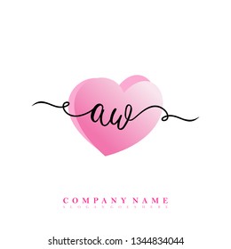 Initial AW handwriting logo