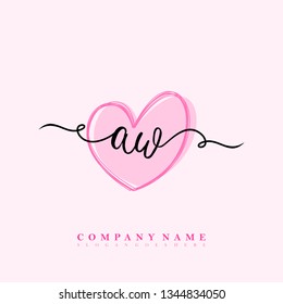 Initial AW handwriting logo